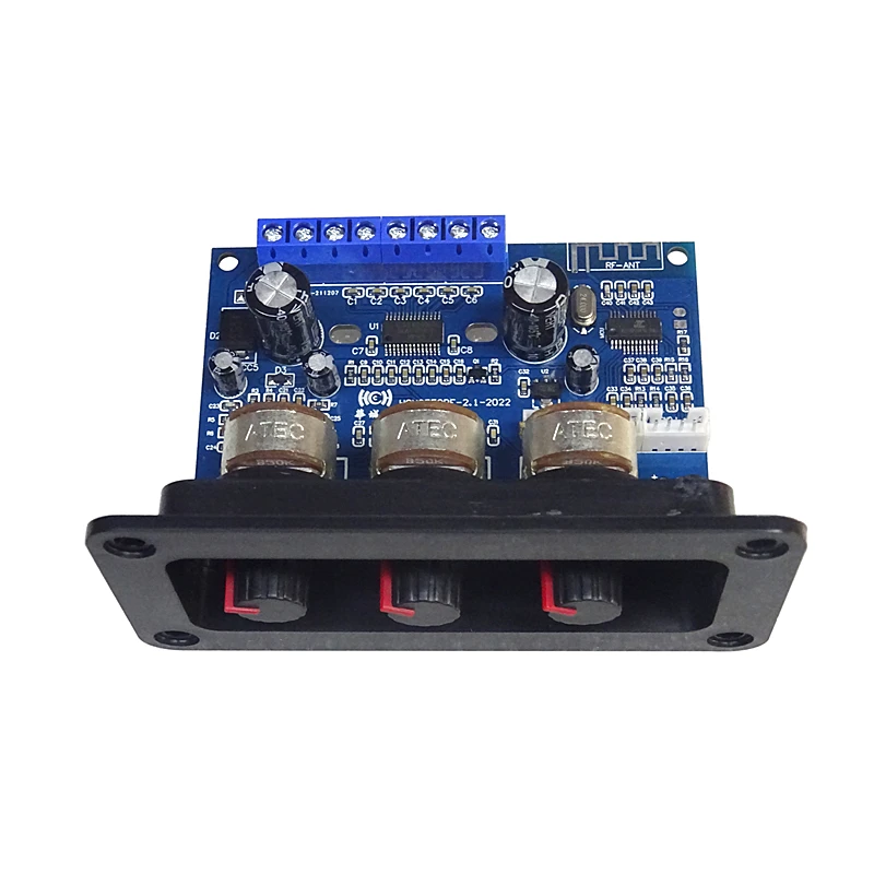 SOTAMIA Bluetooth 5.0 전력 증폭기 오디오 보드 2.1 서브우퍼 증폭기 스피커 사운드 Amplificador 2x25W + 50W 패널 포함