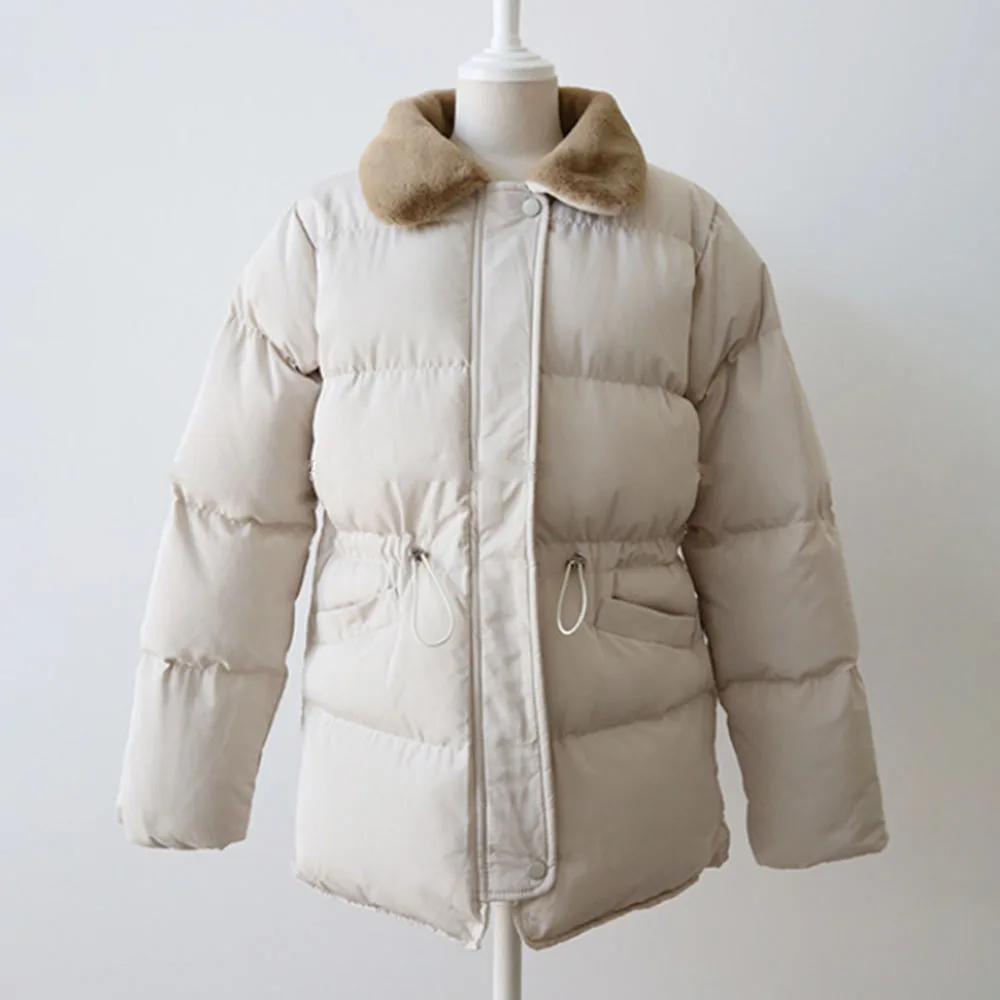 Корейские модные парки стеганая куртка пальто зимняя женская хлопковая одежда белая теплая Повседневная Базовая верхняя одежда шикарное пальто для девочек