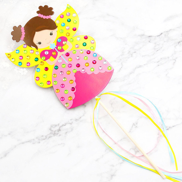 Children DIY Fairy Stick Handmade Princess Magic Stick Toy Handmade Materials Package Sticker Girl Gift DIY Craft Toys