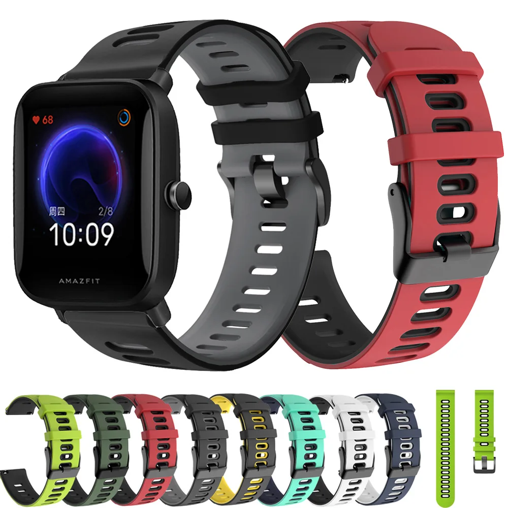 Ремешок силиконовый для Huami Amazfit Bip U Pro спортивный браслет Xiaomi mibro air Lite S 20 мм |