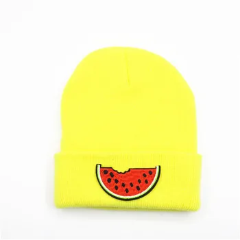 

Watermelon fruit embroidery Thicken knitted hat winter warm hat Skullies cap beanie hat for kid men and women 225