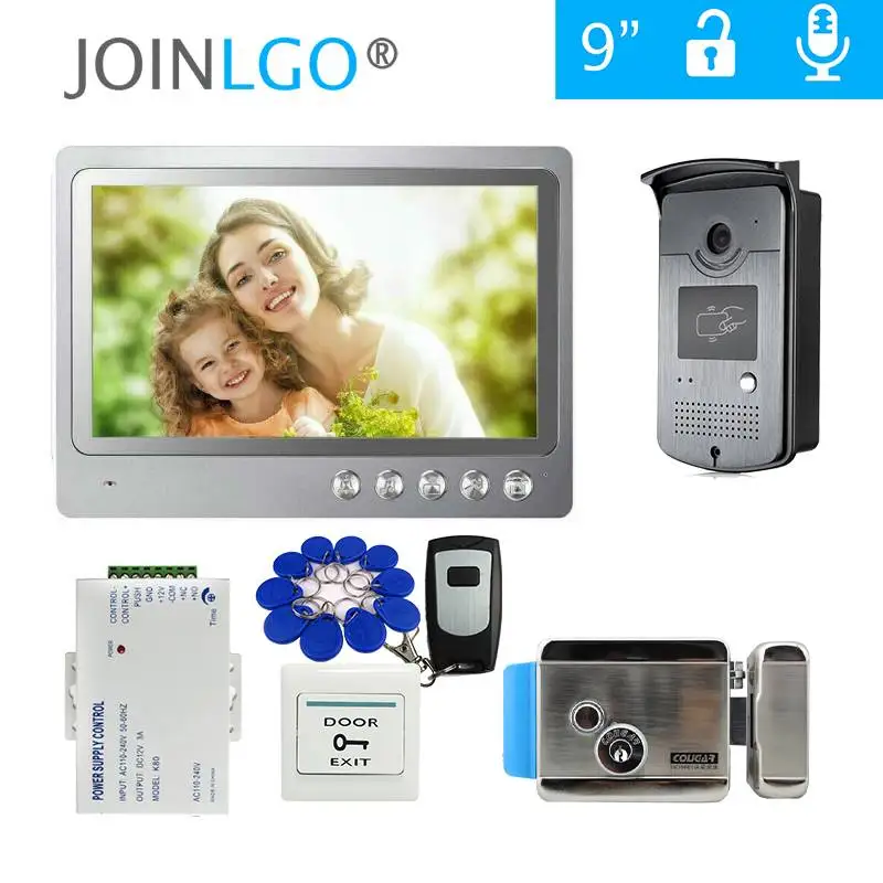 Видеодомофон с цветным экраном 9 дюймов домашняя система безопасности дверным