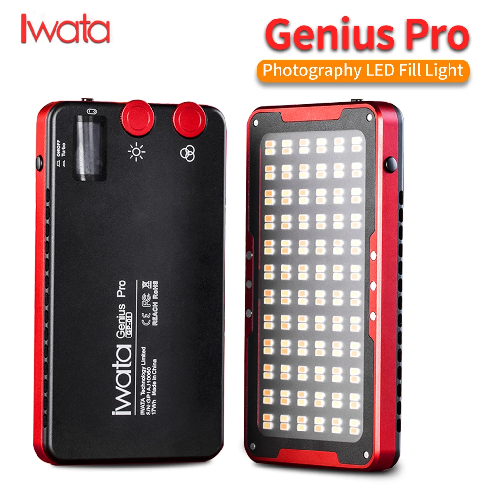 

Iwata Genius Pro Selfie Ligt 24W LED Light for photo 2600K-6000K Buit-in LED Battery photo lamp Video camera Photography