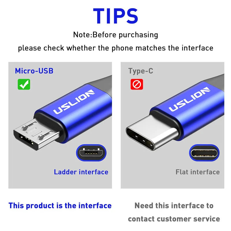 USLION 3 м Micro USB кабель Android для Xiaomi Redmi Note 5 Pro Phone 3A Быстрая зарядка для samsung S7 Micro зарядное устройство кабель для передачи данных