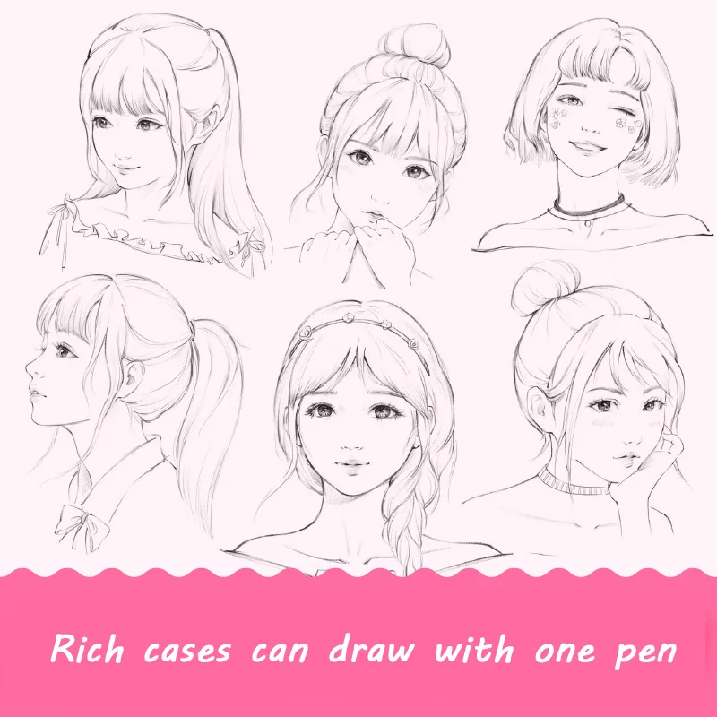 Lápiz de dibujo de chica bonita para adultos, Libro Tutorial, técnica de pintura para Libros, lives, 1 Libro