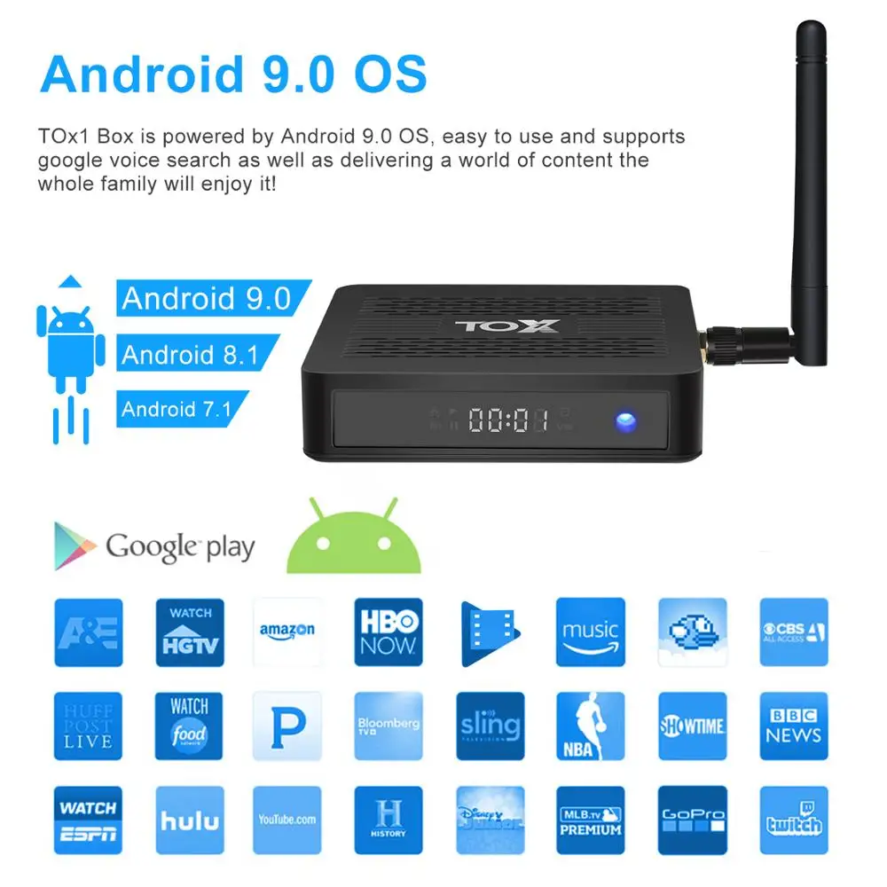 2020 TOX1 Neo ТВ Box Amlogic S905X3 Android 9 0 коробка 4 Гб оперативной памяти 32 встроенной чистая 2 г