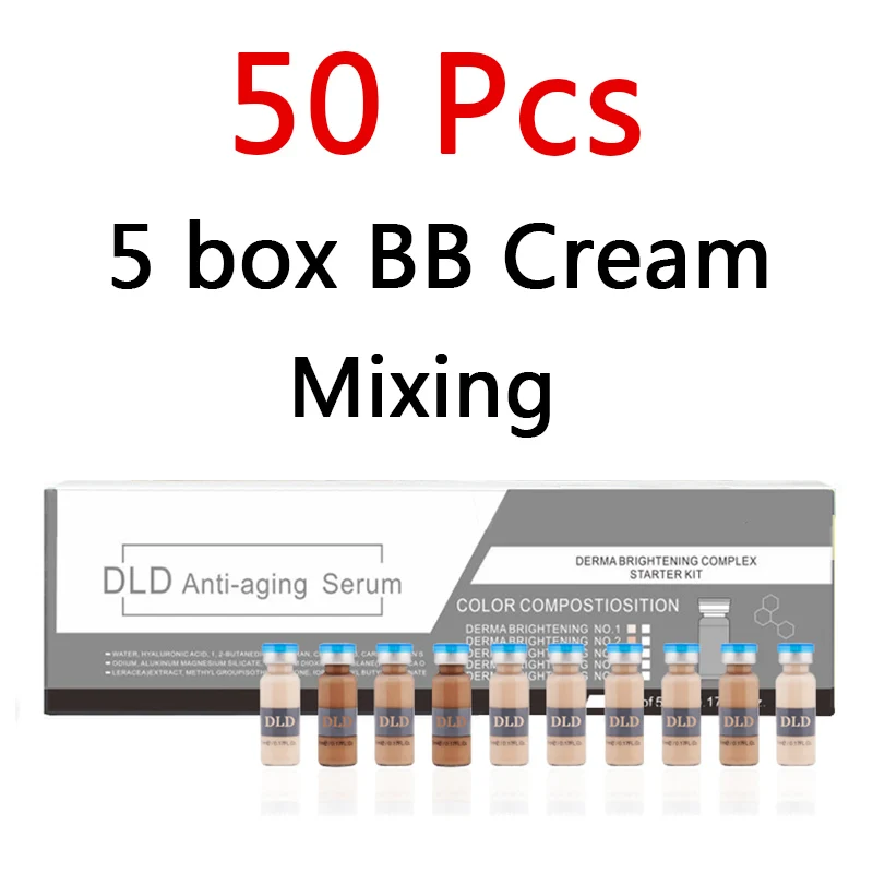 50pcs BB Cream mix 50 шт. 5 мл Отбеливающий Крем Сыворотка BB крем свечение Meso осветляющая сыворотка BB крем основа красота салон Косметика Макияж Жидкая foundatio - Цвет: 50pcs BB Cream mix