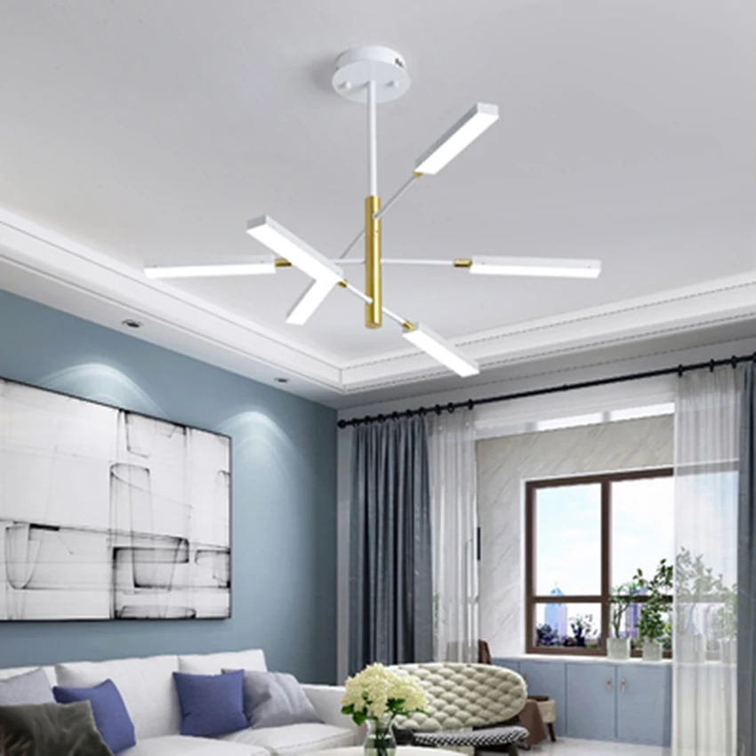 Post Moderne Dimmbare Acryl Lampenschirm Verzweigung Kronleuchter für Wohnzimmer Restaurant LED Anhänger lampen Schlafzimmer Decor Beleuchtung-in Kronleuchter aus Licht & Beleuchtung bei