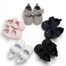 Для девочек, детская обувь, Новорожденные Детские Bownout мягкая подошва тапочки для малышей Детские Обучающие туфли на мягкой подошве 710