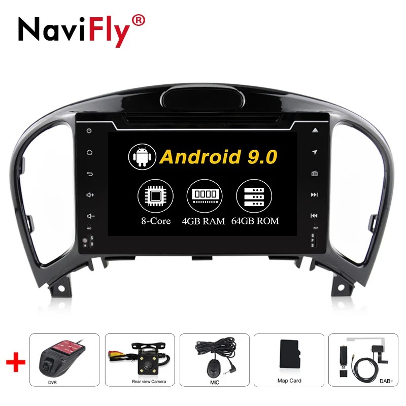 Android 9,0 2DIN 7 дюймов Восьмиядерный PX5 автомобильный dvd-плеер радио для NISSAN JUKE 2012- автомобильный аудио Мультимедиа Поддержка gps навигация - Цвет: 64G Camera dvr DAB