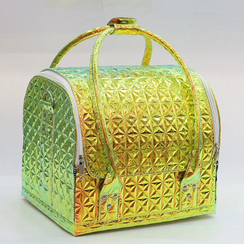 

Laser 2019 New Professional Cosmetic Case Organizer Box Women Travel Make Up Cases Big Capacity Cosmetics Suitcases