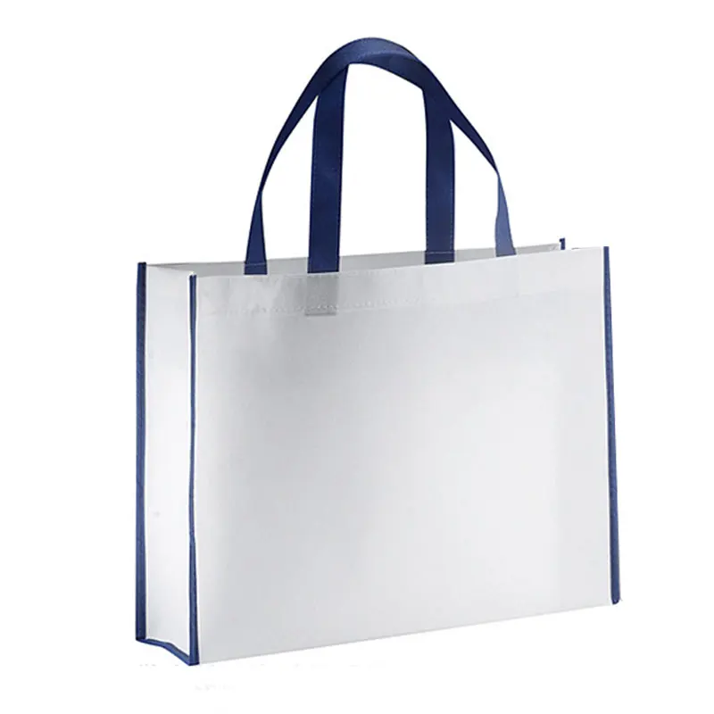 

Reusable Simple White Large Canvas Cotton Fabric Shopper Bag Women Non-woven Environmental Case Organizer Multifunction Handbag