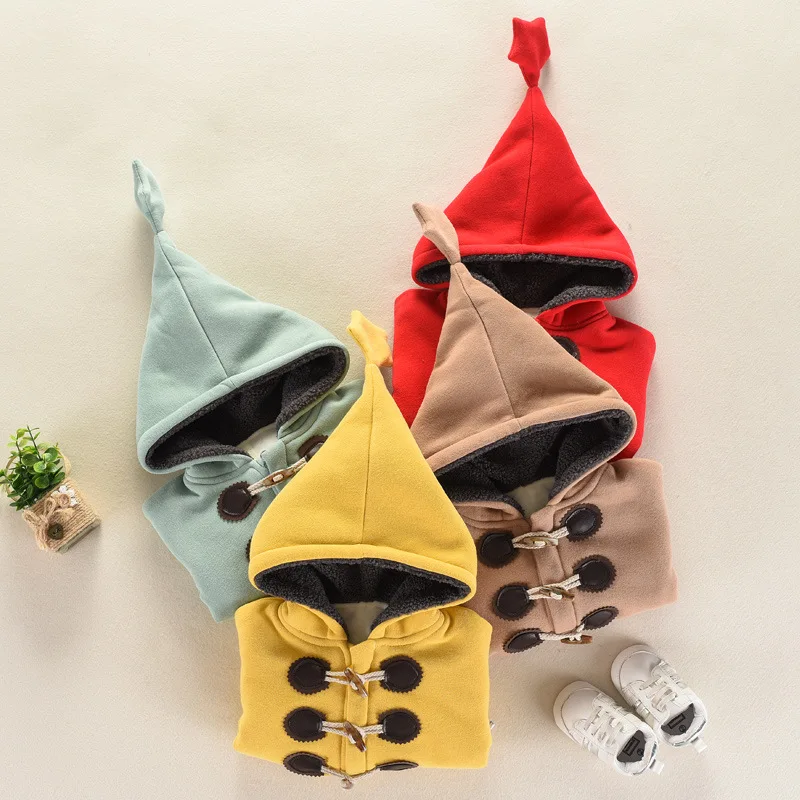 

Male Baby Fall And Winter Clothes 0 a 1-Year-Old Cotton Overcoat plus Velvet Hooded Large Hoody Infant Winter Cotton-padded Clot