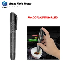 MINI Brake Fluid Tester Pen Automotive Universal Detector DOT3/DOT4/DOT5 Testing 5 LED Brake Fluid Tester Car Diagnostic Tool