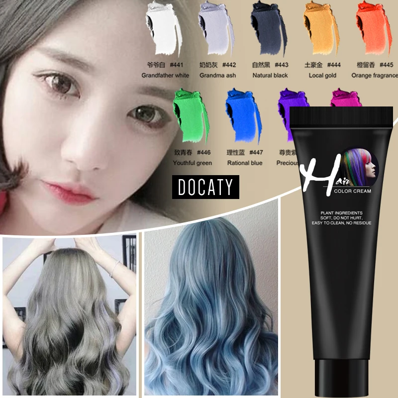 

DOCATY 9 Colors Disposable Wax Dyeing Gel Non-toxic Hair Dye Cream Semi DIY Permanent Hair Dye Care Styling Accessories Tools