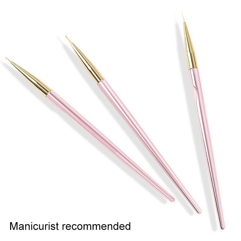 

3pcs Nail Art Liner Brush UV Gel Painting Nail Design Brush Pen Drawing Liner Brush Manicure Tools for Nail Salon Supplies