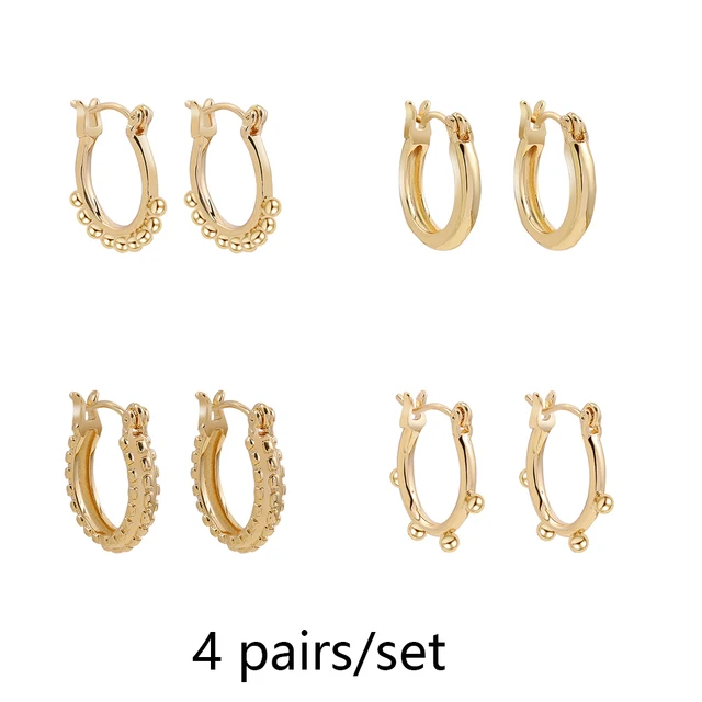 Gold Silver Color Stainless Steel Hoop Earrings for Women Small Simple Round Circle Huggies Ear Rings Steampunk Accessories 214261