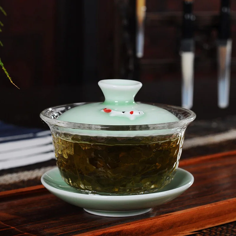 Креативный стеклянный набор Gaiwan из celadon, керамические чайные наборы, чайный набор, керамический чайный горшок, чайный набор, набор Gaiwan, чайные чашки для чайной церемонии