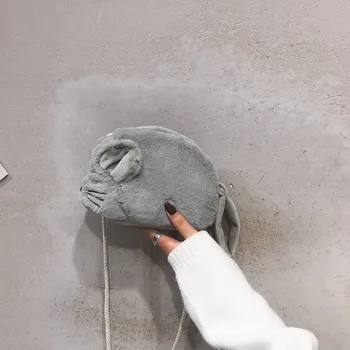 

2020 Kawaii Kid Cute Handbag Girls Soft Plush Doll Lolita Animals Bag Little Mouse Shoulder Bag Cartoon Messenger Kid's Gift