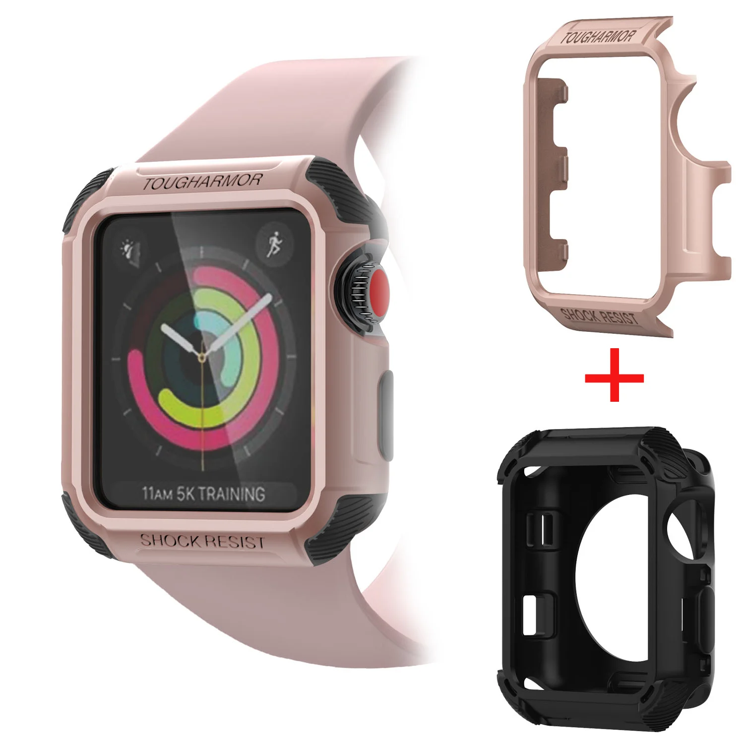 Прочный армированный резиновый чехол для Apple Watch 3 2 1 38 мм 42 защитный