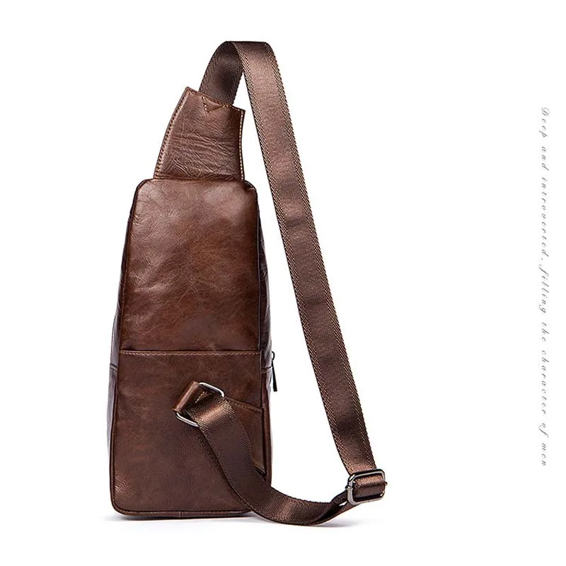 Mini Waist Bag Men PU genuine Leather Fanny Pack Fashion Belt Bag Unisex Phone Pouch Casual Brown Chest Bags& waist pack