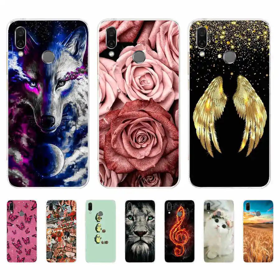 Per Huawei P Smart 2019 Custodie In Silicone Morbido Tpu Cover Posteriore Per Huawei P Smart 2019 Pot-Lx3 Custodia Cover Paraurti Fiore