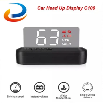 Дисплей головного устройства HUD C100, Автомобильный дисплей OBD OBD2, бортовой компьютер HUD, Автомобильный спидометр OBD OBD2 Дисплей головного устройства HUD C100, Автомобильный дисплей OBD OBD2, бортовой компьютер HUD, Автомобильный спидометр OBD OBD2