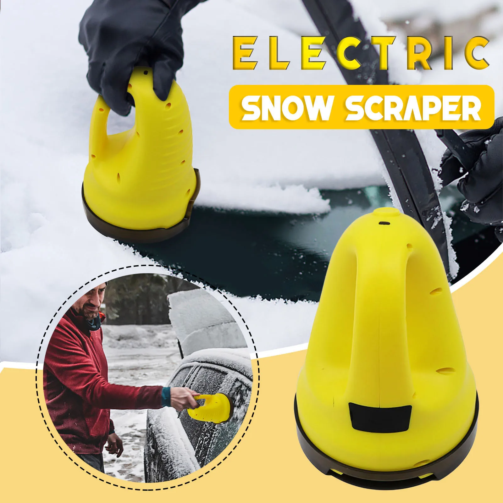 

Windshield Ice Scraper, Electric Ice Scraper Magic Cone-Shaped Car Windshield Ice Scraper Funnel Car Snow Removal Shovel Tool as