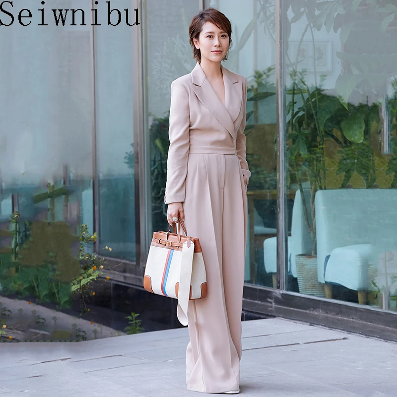 

V neck Bodycon Casual Summer Romper Jumpsuit Woman 2018 Solid Wide Leg Women Overalls Long Sleeve Loose Oversized Outerwear