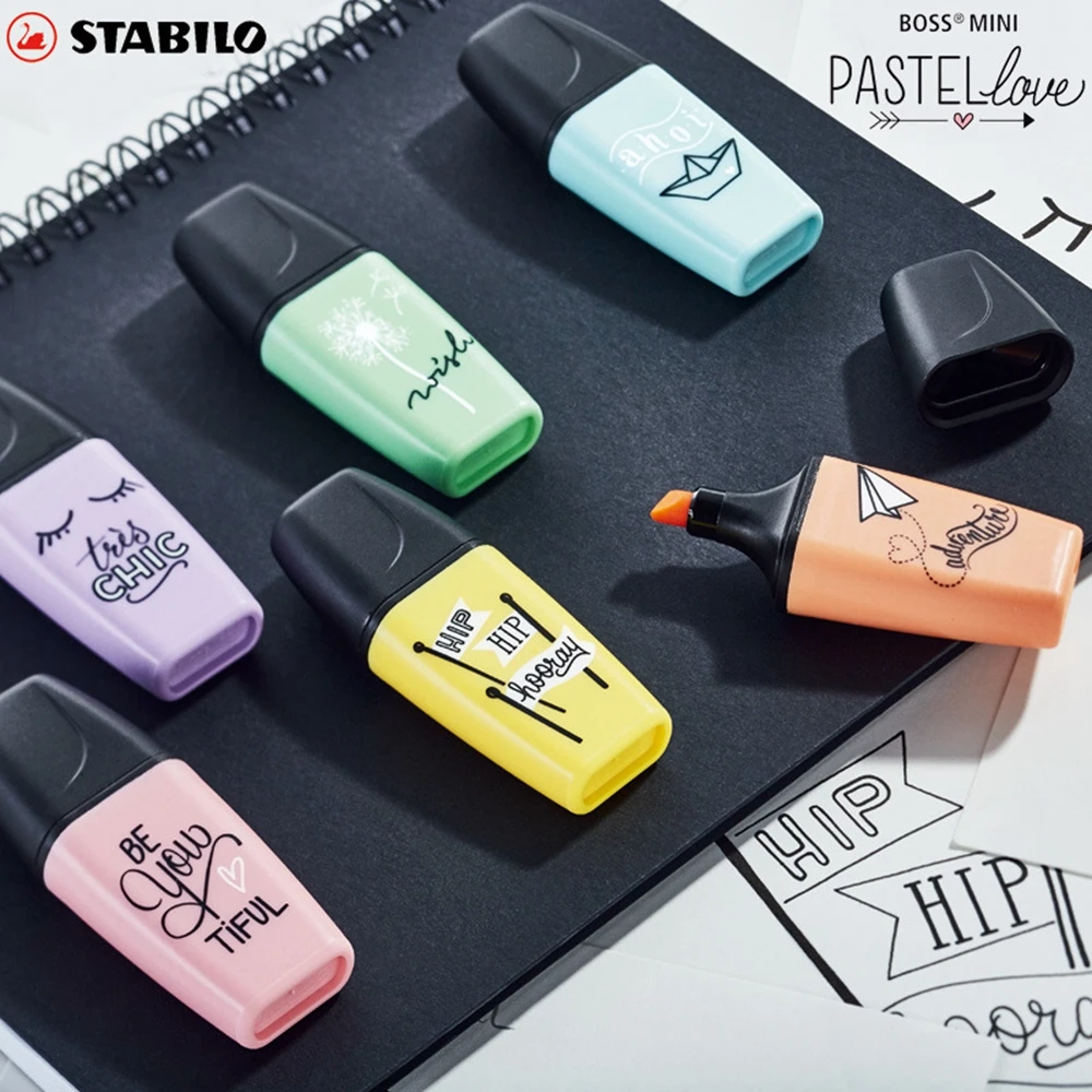 3 шт./6 шт. новинка мини маркер Stabilo Boss зеркальный ручка японские канцелярские