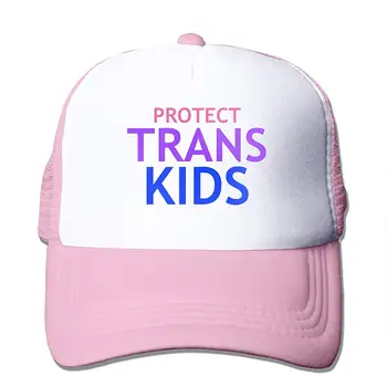 

TSDFCProtect Trans Kids Mesh Baseball Caps Unisex Adjustable Trucker Style Hats Pink