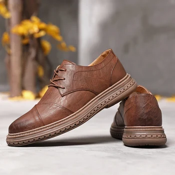 

Gentleman's small leather shoes imitation super fabric rubber sole men's casual shoes daily