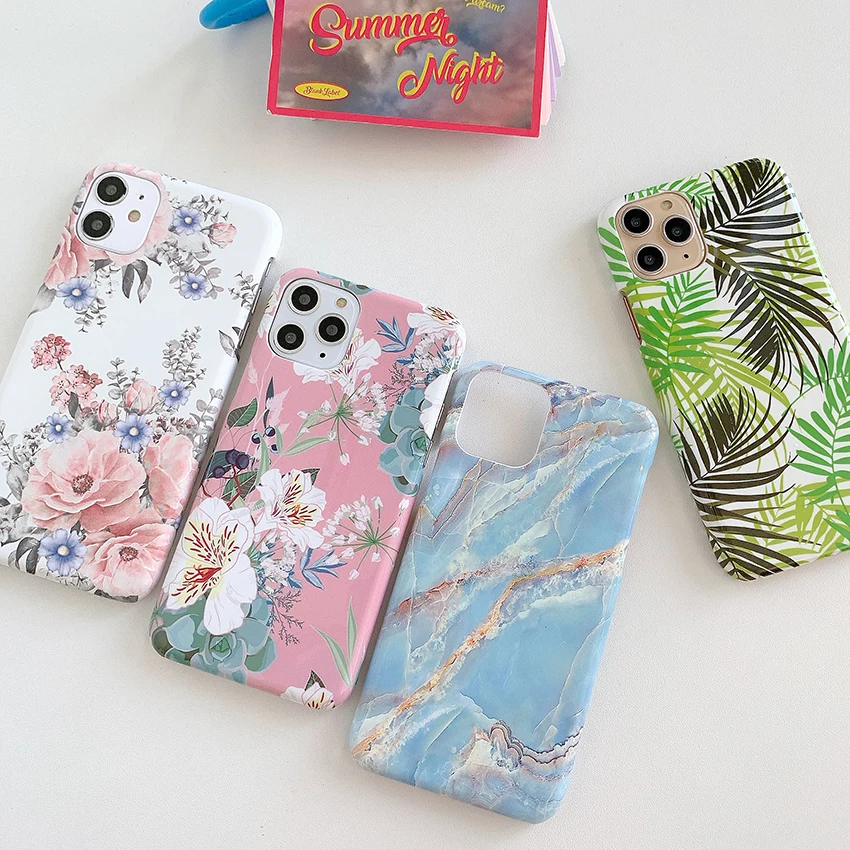 Beautiful natural picture European and American style flower marble phone case for iPhone6s/7/8p XSMax R 11Pro | Мобильные телефоны