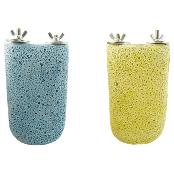 

2 Pcs Lava Ledge Birds Rats Chinchillas Teeth Grinding Lava Block for Rabbits Hamsters and Parrots Mineral Block