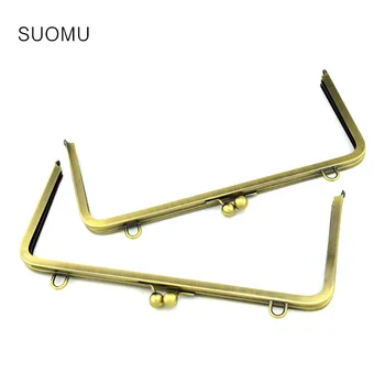 

Metal Purse Frame Women Handle Clutch Bag Accessories DIY HandBag bronze Frame Kiss Clasp Lock Hardware 25*9CM wholesale