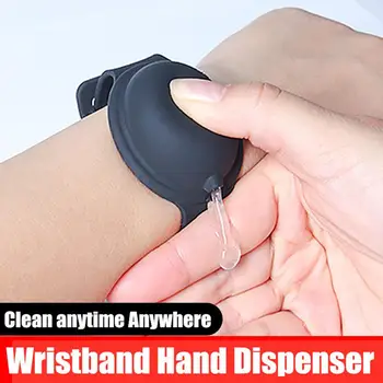 

Reusable Hand Sanitizer Wristband Hand Dispenser Dispensing Portable Silicone Bracelet Wristband Hand Dispenser Pumps New