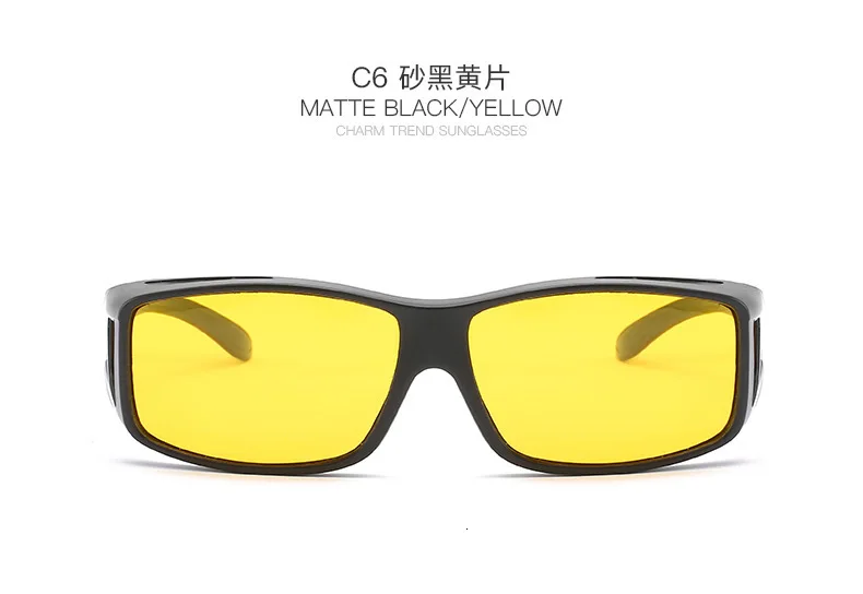 Желтый автомобиль вождения поляризованные унисекс HD видения солнцезащитные очки защита автомобиля ночного видения очки водительские принадлежности антибликовые