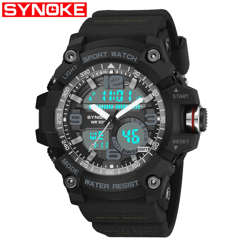 

Synoke SYNOKE Sports Watch Multi-functional Quartz Electronic Dual Display Watches Men Waterproof Outdoor Sports