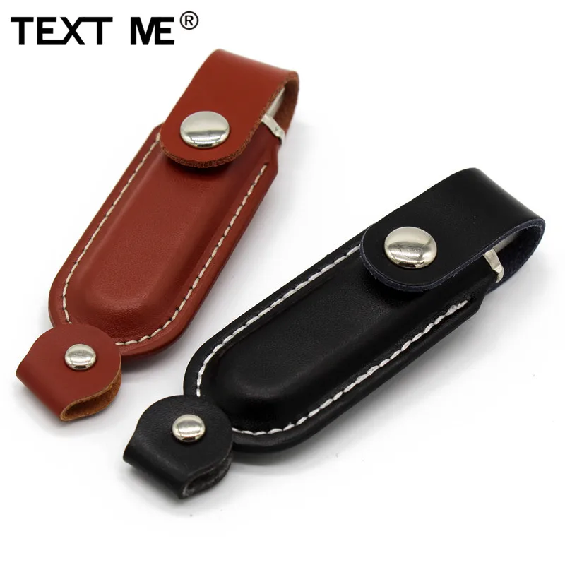 Usb флеш накопитель TEXT ME в кожаном корпусе 2 цвета usb 0 4 ГБ 8 16 32 64 ГБ|USB
