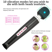 Back Charging Massage Stick Device 10 Vibration Modes Magic Wand Neck Massager Vibrator For Women And Men Massage Whole Body