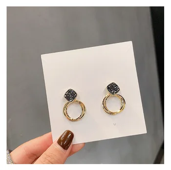 

Earrings Silver Needle 925 Circle Earrings Women's Cool Ear Stud 2020 New