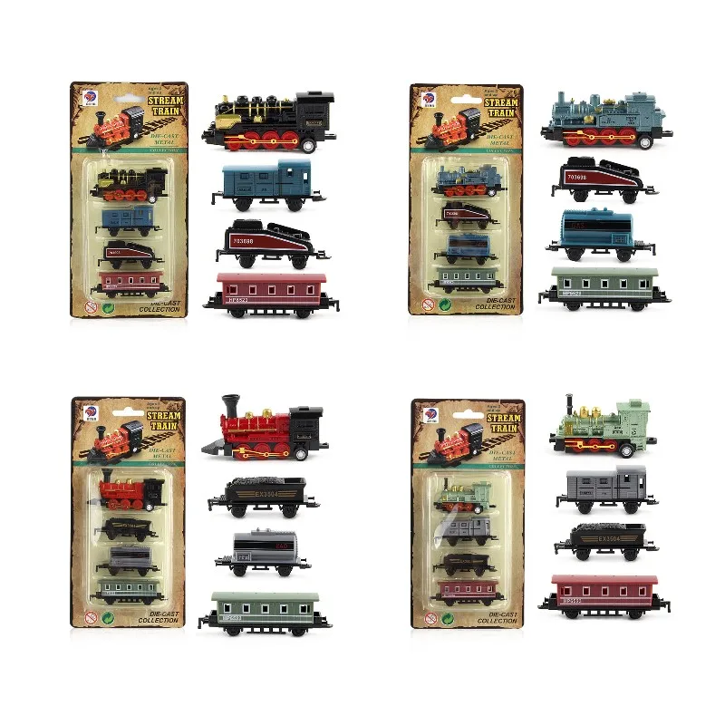 Diecast 1:60 Alloy Toy Car Vehicles Retro Steam Train Carrinho De Brinquedo Pull Back Model Train kids Toys Set For Boys Gifts Diecast 1:60 Alloy Toy Car Vehicles Retro Steam Train Carrinho De Brinquedo Pull Back Model Train kids Toys Set For Boys Gifts