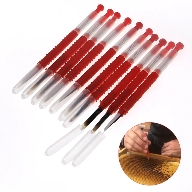 10Db Méhész Mozgatás Féregek Tűkirálynő Tenyésztő Oltó Eszköz Típus Visszahúzható Méhészek Kürt Fej Oltás