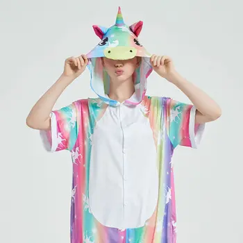 

Summer Unicorn Kigurumis For Girl Kids Pajamas Women Animal Pajama Sleep Suit Adult Hooded Onesies Lovely Cute Kawaii Nightwear