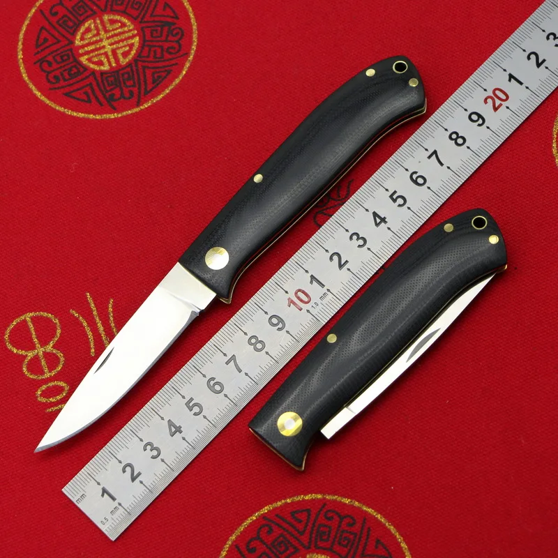 

LOVOCOO B502 8cr13mov blade G10+copper handle Flipper folding knife Outdoor camping hunting pocket Gift knives EDC tools