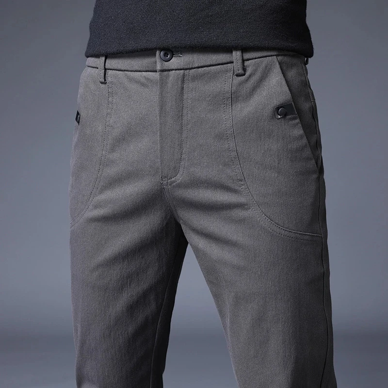 Pantalones ajustados informales para hombre, calzas elásticas de negocios a la moda, color negro y azul, novedad de 2021