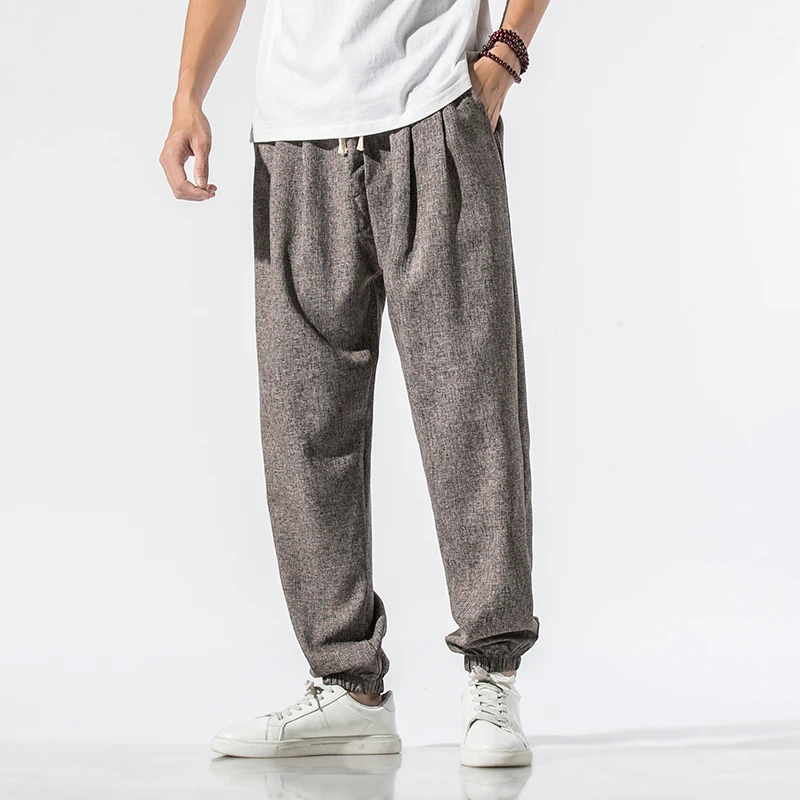 2020 Summer Harem Pants Men Lightweight Cotton Linen Streetwear Loose Mens Joggers Pants Casual Men Trousers 4XL 5XL 2020 Summer Harem Pants Men Lightweight Cotton Linen Streetwear Loose Mens Joggers Pants Casual Men Trousers 4XL 5XL