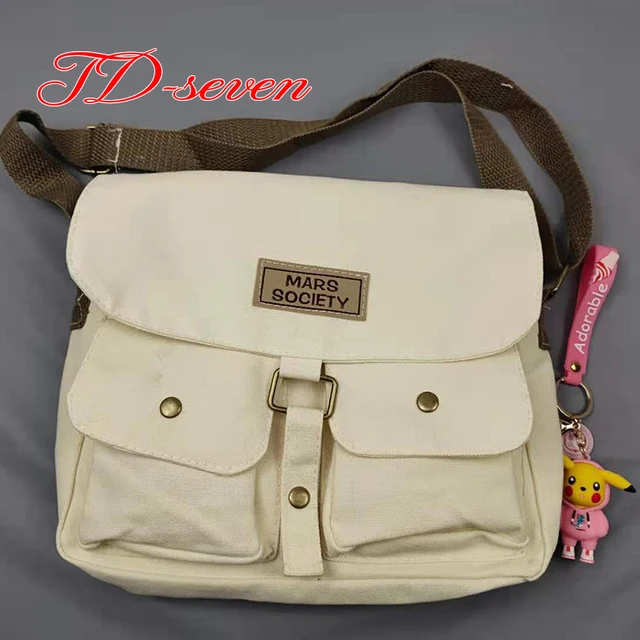 Women's Canvas Bag Japanese Department Harajuku Windsuit Messenger Bag Female Korean Students Shoulder Bags as picture 5 pendant