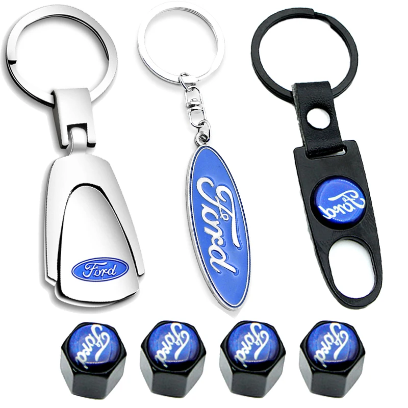 

1pcs Metal+Leather Car Keychain Key Chain KeyRing For Fords Focus 2 3 1 MK2 MK3 MK1 Fusion Auto accessories Automotive goods