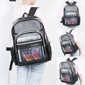 

Travel Bag Unisex PVC Transparent School Security Clear Backpack BookBag Plastic